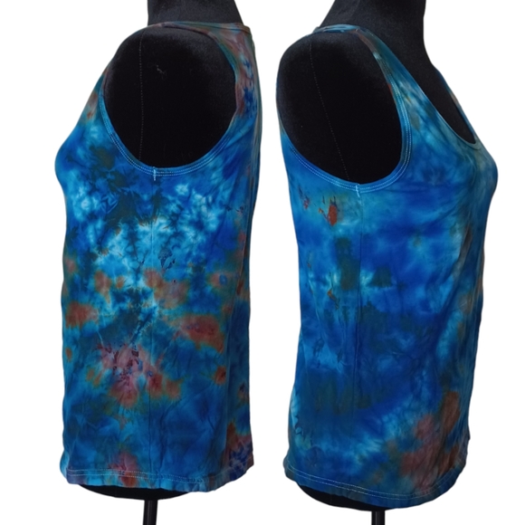 Summer Days Small Adult Earth Tones Tie Dye Tank - Picture 5 of 7